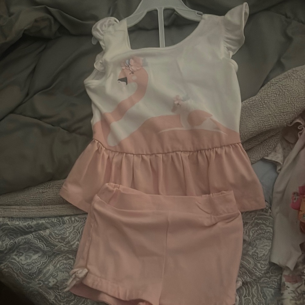 2 Pink/white  short sets